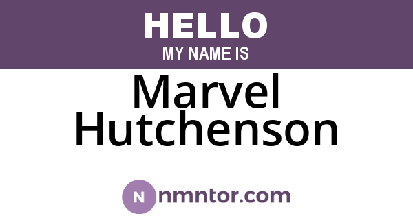 Marvel Hutchenson