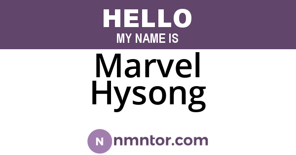 Marvel Hysong