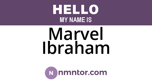 Marvel Ibraham