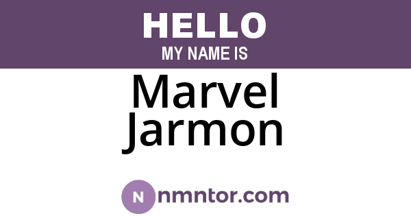 Marvel Jarmon