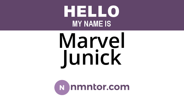 Marvel Junick