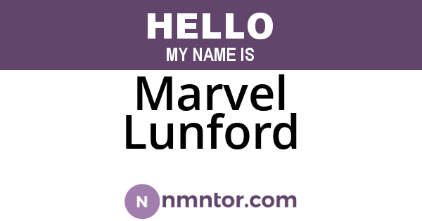 Marvel Lunford