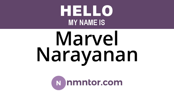 Marvel Narayanan
