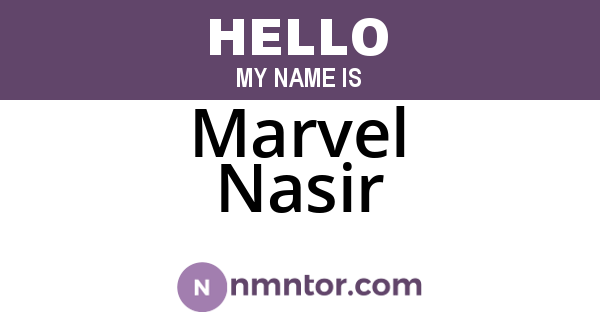 Marvel Nasir