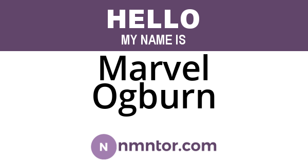 Marvel Ogburn