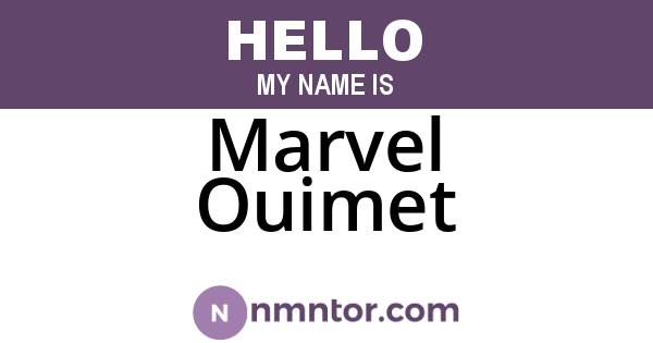 Marvel Ouimet