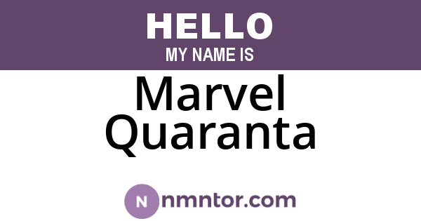 Marvel Quaranta