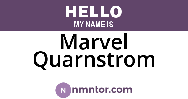 Marvel Quarnstrom