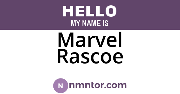 Marvel Rascoe