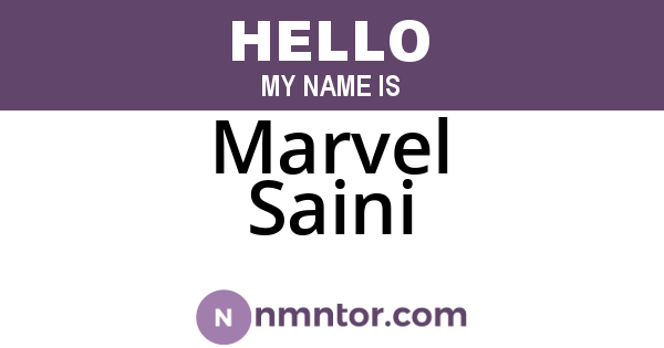 Marvel Saini