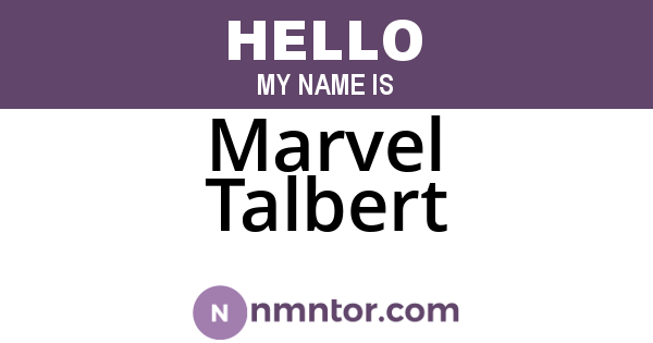 Marvel Talbert