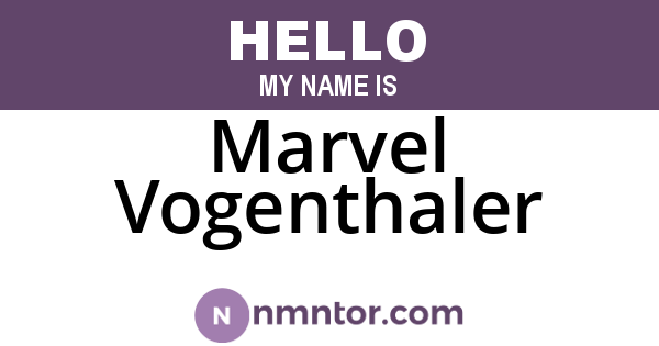 Marvel Vogenthaler
