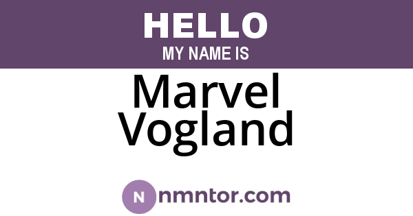 Marvel Vogland