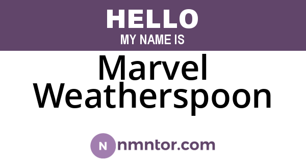 Marvel Weatherspoon