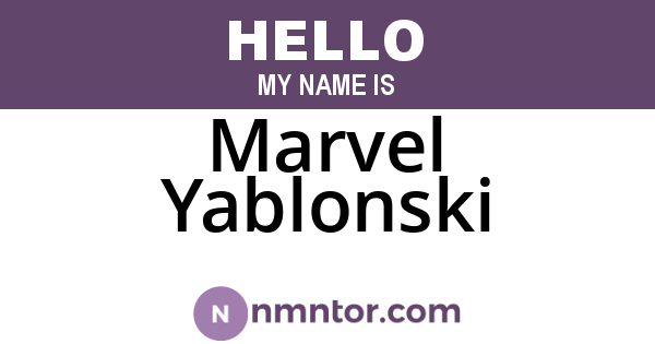 Marvel Yablonski