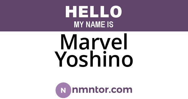 Marvel Yoshino