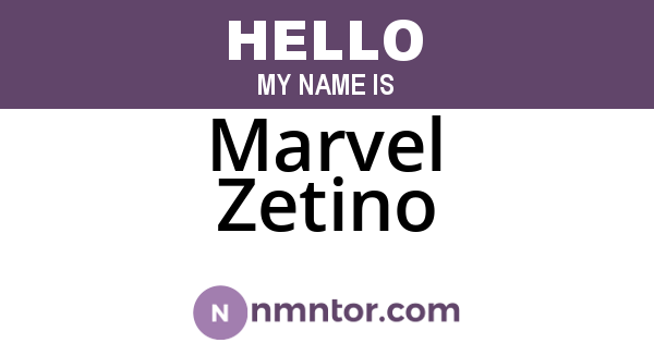 Marvel Zetino