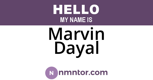 Marvin Dayal