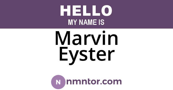 Marvin Eyster