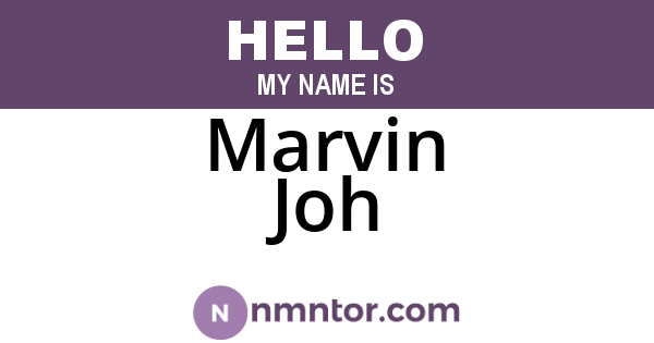 Marvin Joh
