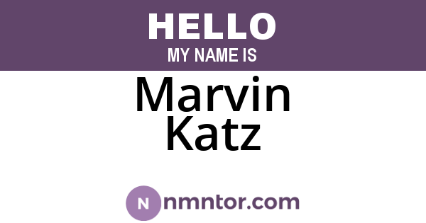 Marvin Katz