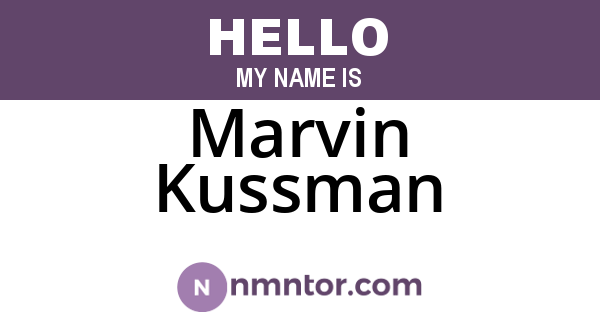 Marvin Kussman