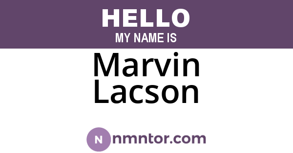 Marvin Lacson
