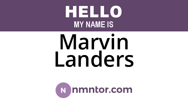 Marvin Landers