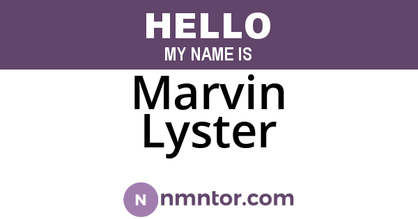 Marvin Lyster