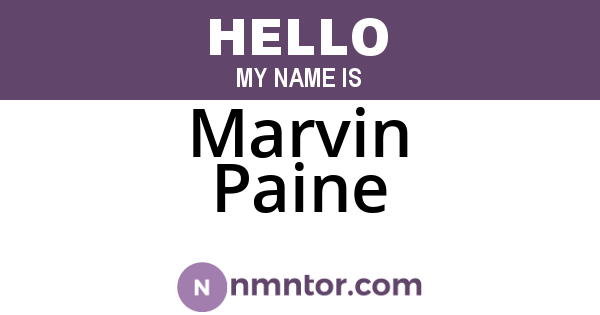 Marvin Paine