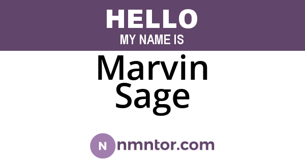 Marvin Sage