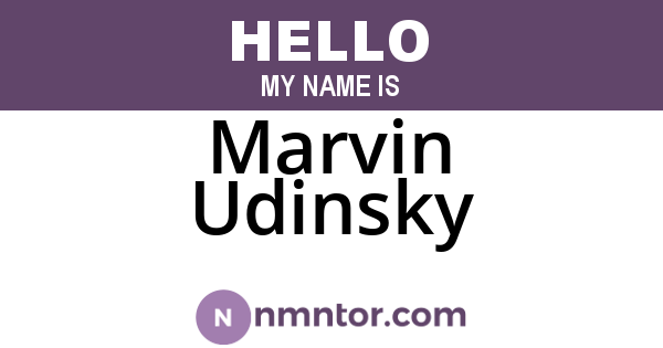 Marvin Udinsky