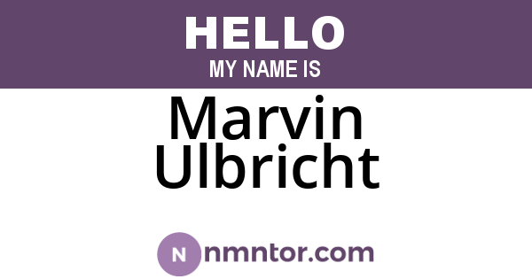 Marvin Ulbricht