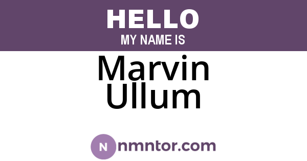 Marvin Ullum