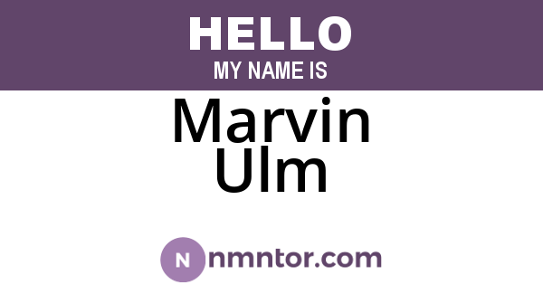 Marvin Ulm