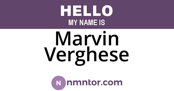 Marvin Verghese