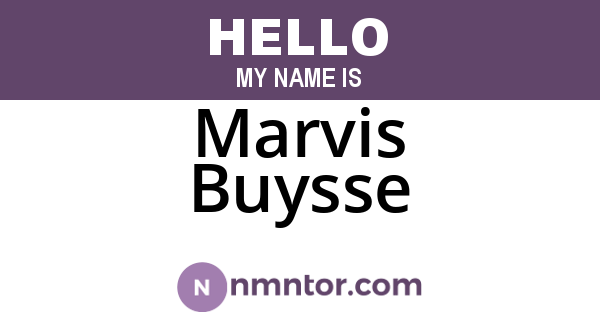 Marvis Buysse