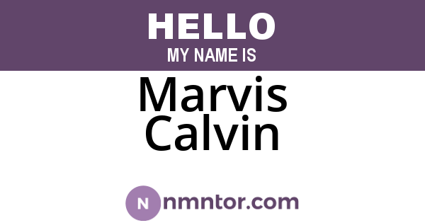 Marvis Calvin