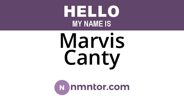 Marvis Canty