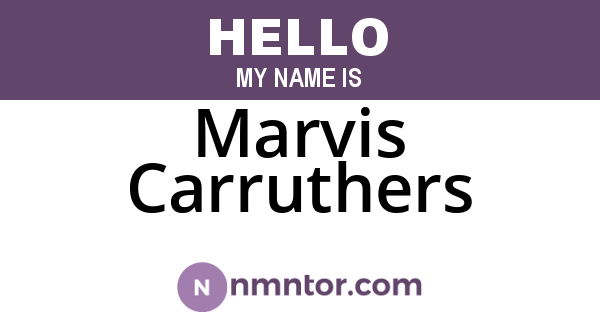 Marvis Carruthers