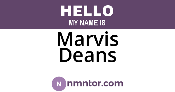 Marvis Deans