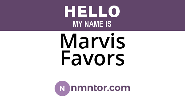 Marvis Favors