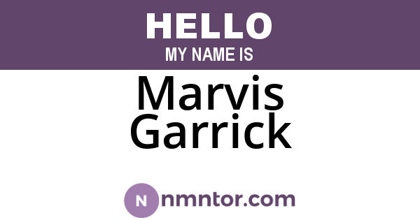 Marvis Garrick
