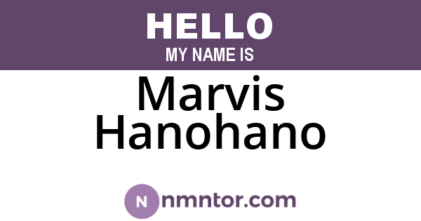 Marvis Hanohano