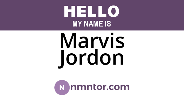 Marvis Jordon