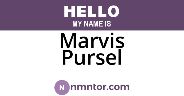 Marvis Pursel