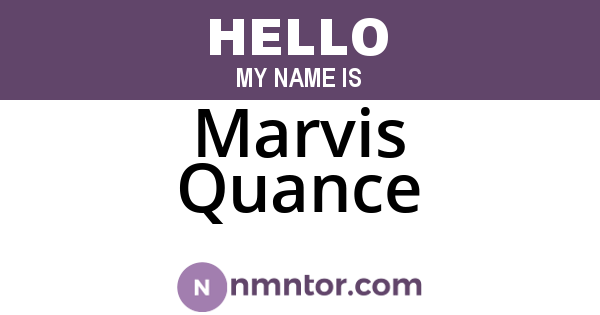 Marvis Quance