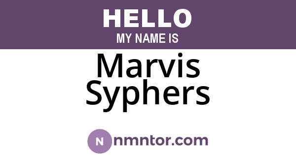 Marvis Syphers
