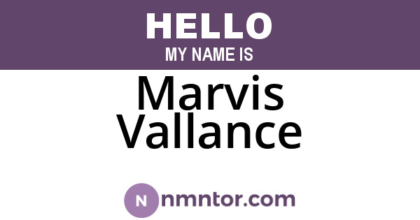 Marvis Vallance