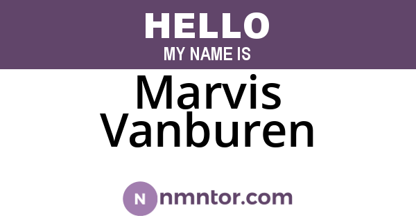 Marvis Vanburen